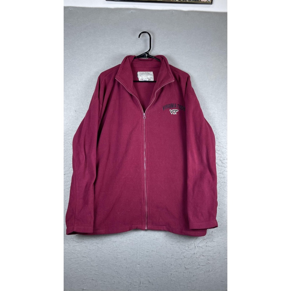 Virginia‎ Tech Hokies Jacket Mens XL Red NCAA Football Big Ball Sports Full Zip
